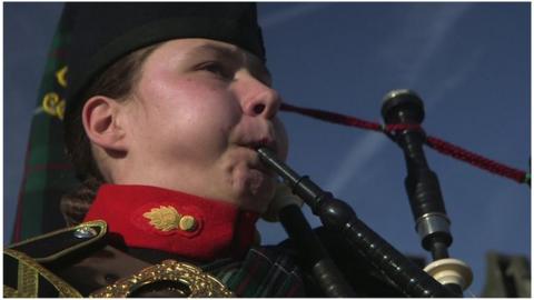 Megan Beveridge the British Army's first female regular 'lone piper'