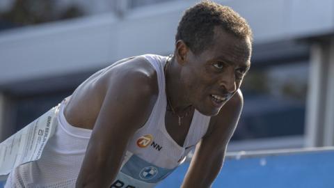 Ethiopian athlete Kenenisa Bekele after finishing third at 2021 Berlin Marathon