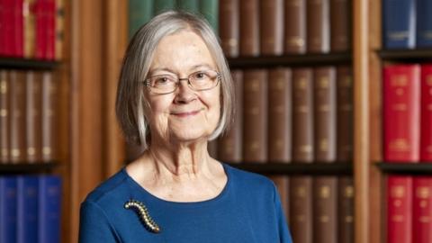 Lady Hale wearing a brooch