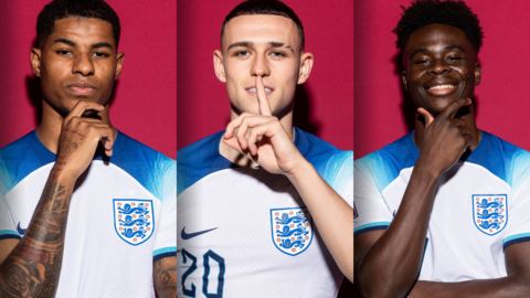 Left to right: Marcus Rashford, Phil Foden and Bukayo Saka