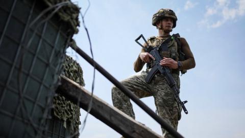 A Ukrainian soldier