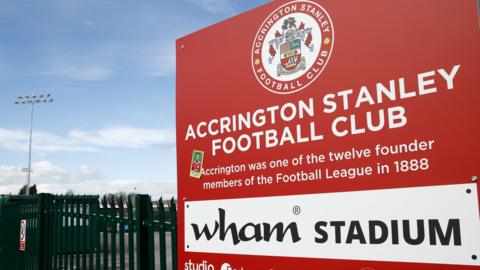 Wham Stadium sign at Accrington's ground