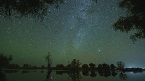 The Orionid meteor shower lights up the night sky at Yuli County on October 21, 2020