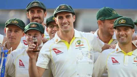 Australia and Pat Cummins celebrate retraining The Ashes