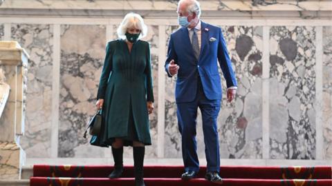 Prince of Wales and Duchess of Cornwall in Belfast City Hall on 18 May