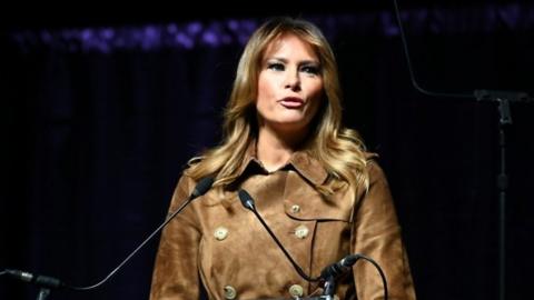 The US First Lady received a poor reception when she appeared to speak about opioid addiction.