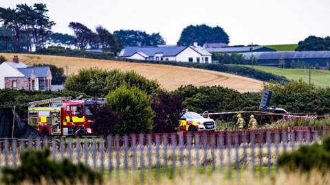 A cordon has been set up near the crash site