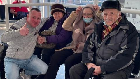 Family at airport