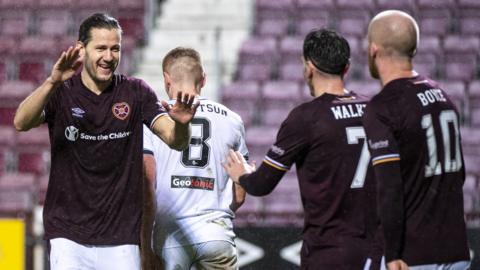 Hearts celebrate