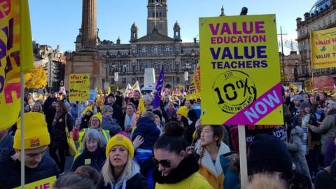 Marchers in George Square