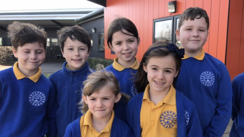 Seven pupils from Treganna school