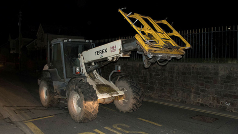 A tractor used in a ram raid