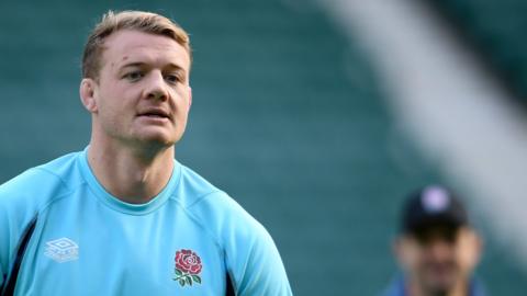 David Ribbans training with England squad