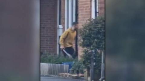 Footage taken by a bystander at the scene shows the alleged attacker