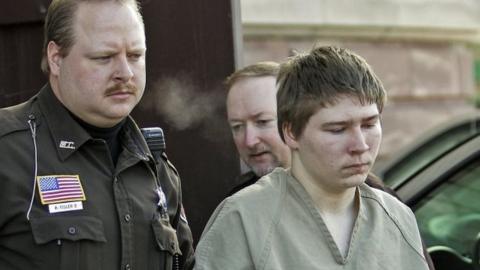 Brendan Dassey (right) is escorted out of a courtroom. Photo: 2006