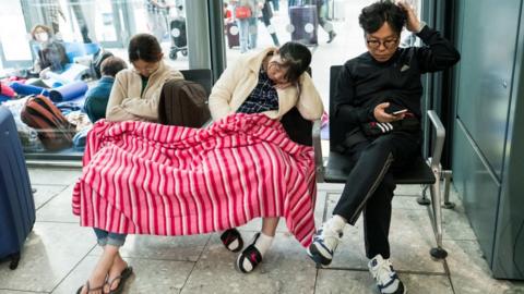 Passengers stranded at airport