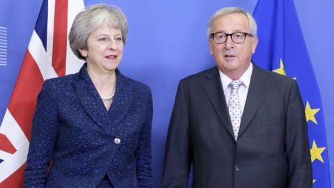 Theresa May and Jean-Claude Juncker