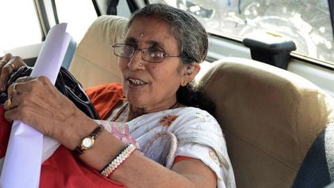 Indian prime minister Narendra Modi's wife, Jashodaben, in November 2014