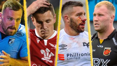 Owen Lane, Jonathan Davies, Rhys Webb and Ross Moriarty