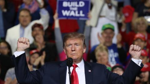 US President Donald Trump at a campaign rally in El Paso, Texas