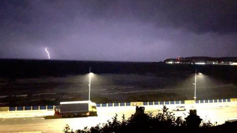 Lightning over Douglas Bay