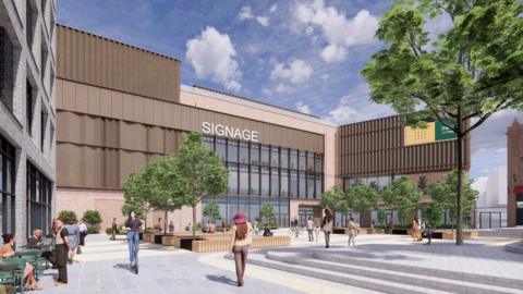 Image of what the new Multi Media Centre in Wigan could look like