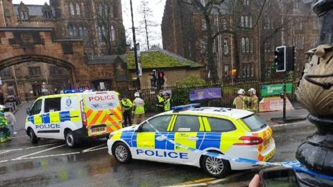 Police at Glasgow University