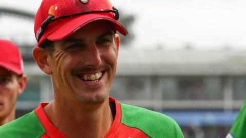 Chris Wright smiles as he leaves the pitch for Leicestershire