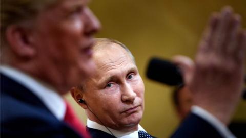 Trump and Putin at summit.