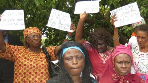 Anti-abortion campaigners in Sierra Leone - 2016