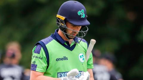 Andrew Balbirnie after being dismissed in Ireland's last game against New Zealand on 22 July