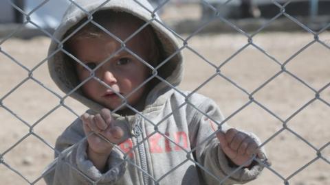 A child at al-Hol displacement camp in Hasaka governorate, Syria