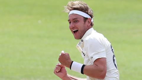 Stuart Broad celebrates