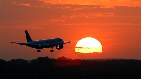 Aeroplane and the sun