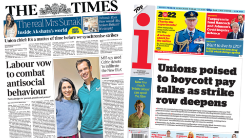 Times and the i front pages