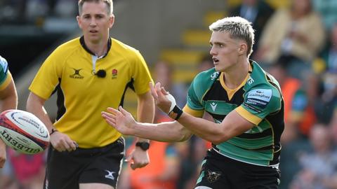 Archie McParland playing for Northampton Saints