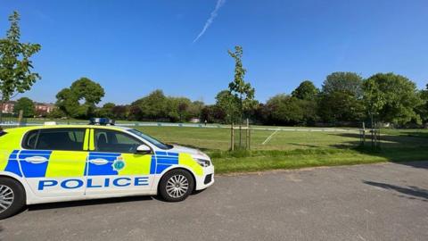 police car in park