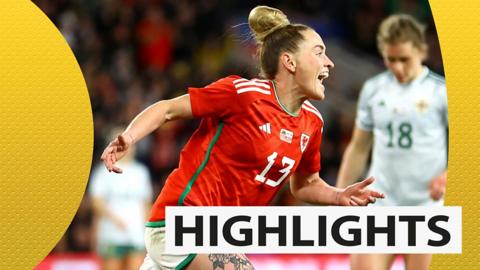 Rachel Rowe celebrates after scoring Wales' fourth goal