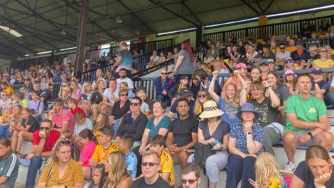 Cambridge United fans at Abbey Stadium grandstand
