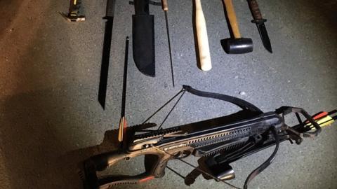 weapons found in car in Colchester