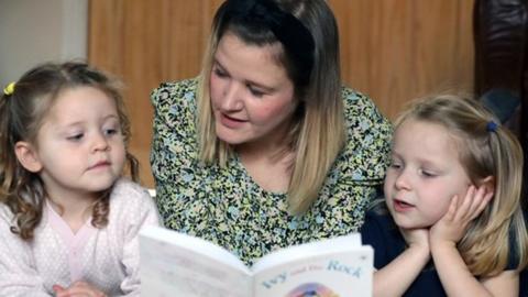 Jess Childs and her two children