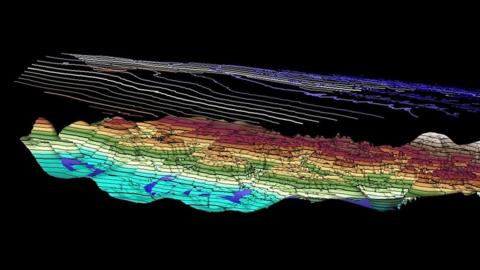 Radar map under the Antarctic ice sheet