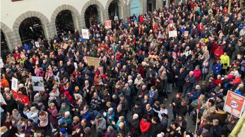 Crowds in street