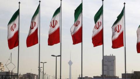 Iranian flags in Tehran