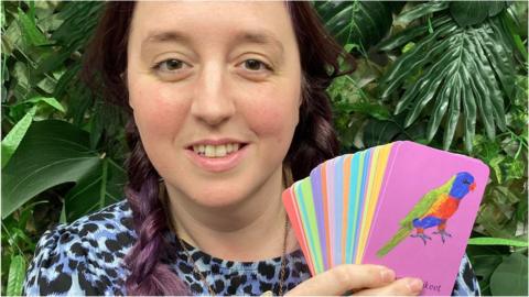 Ria Painter-Coates with her animal cards