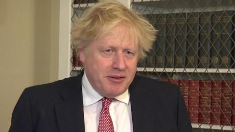 Boris Johnson talking about sanctions against Russia