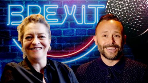 Comedians and brexit sign