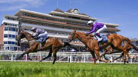 FILE PHOTO: Jim Crowley riding Reshoun win The Highclere Castle Gin Cup Stakes at Newbury Racecourse on July 16, 2022