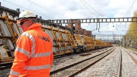 New track is being installed at Shawfield junction