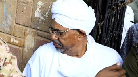 Sudan's ex-President Omar al-Bashir leaves the office of prosecutor in Khartoum, Sudan - Sunday 16 June 2019